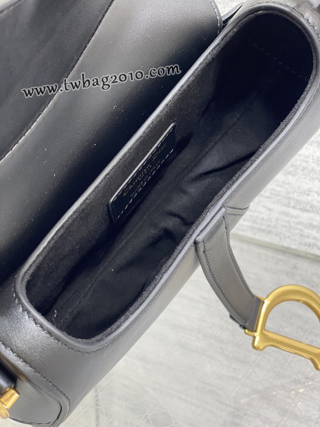 Dior专柜新款迪奥顶级原单原厂皮黑色平纹小号经典马鞍包 djfk1085
